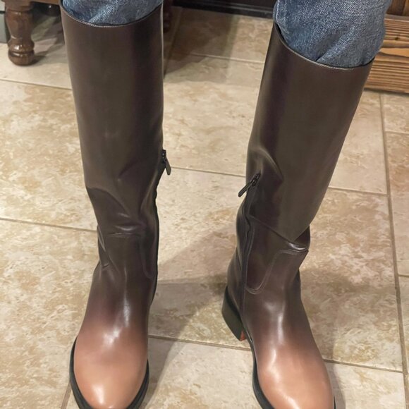 Santoni Dark Brown/Light Tan Boots   Size 8 - Picture 14 of 14